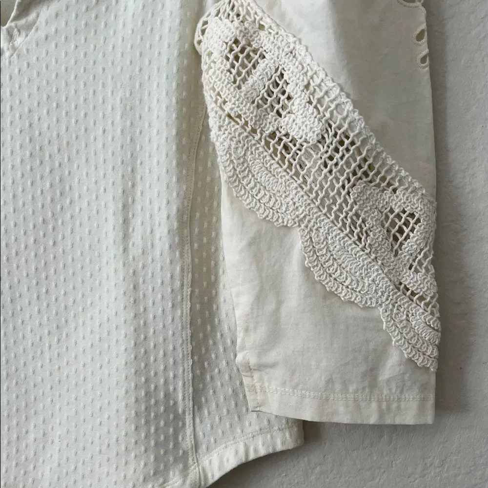 Like New! Free People Brunch Date Henley Top Ivory in Size M